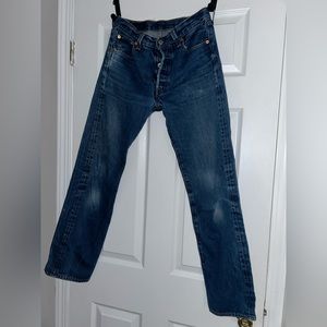 Levi's 501 Jeans Mens 30x34 Blue Denim Straight Leg Medium Wash Button Fly